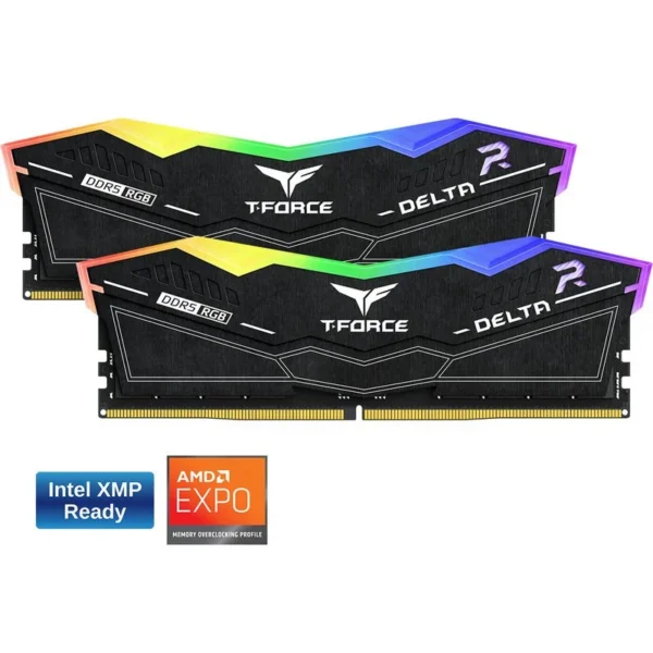 Memoria RAM Team Group T-Force Delta RGB DDR5 6000MHz 32GB (2x16GB) CL30 AMD EXPO e Intel XMP Negro