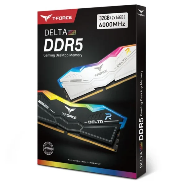 Memoria RAM Team Group T-Force Delta RGB DDR5 6000MHz 32GB (2x16GB) CL30 AMD EXPO e Intel XMP Negro