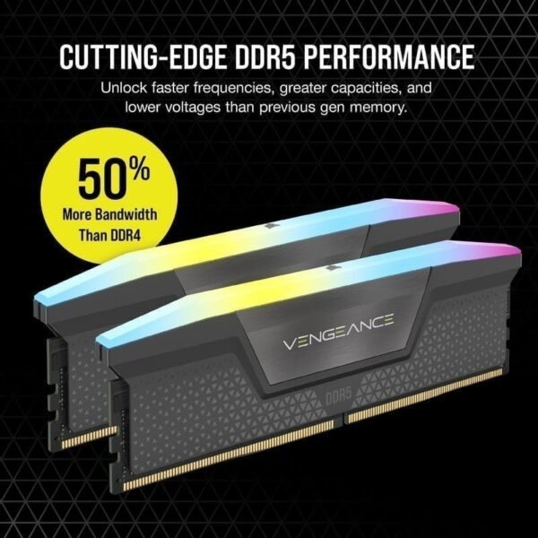 Memoria RAM Corsair Vengeance RGB DDR5 6000MHz 32GB (2x16GB) CL36 AMD EXPO e Intel XMP