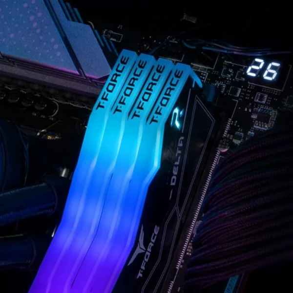 Memoria RAM Team Group T-Force Delta RGB DDR5 6000MHz 32GB (2x16GB) CL30 AMD EXPO e Intel XMP Negro